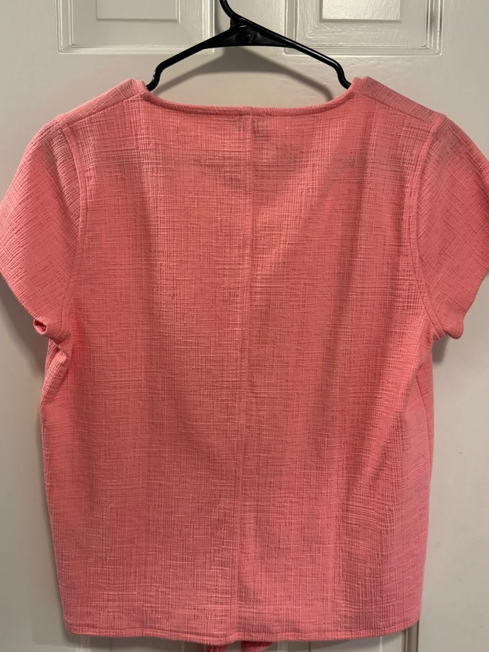 NWT! J. Crew Coral Button-Front Tie-Hem Short-Sleeve Top